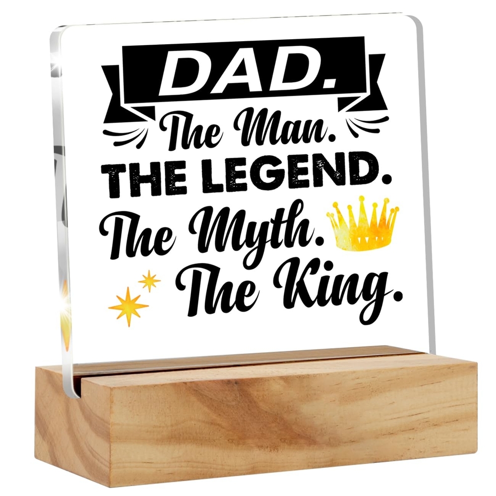 Dad Acrylic Plaque with Wooden Base